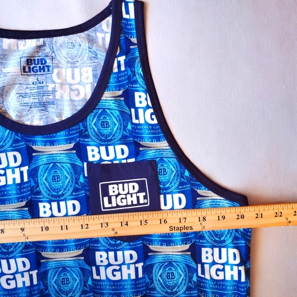 Bud Light Graphic Shirt Tank Top Beer Can Design Casual Size Large - Picture 4 of 5